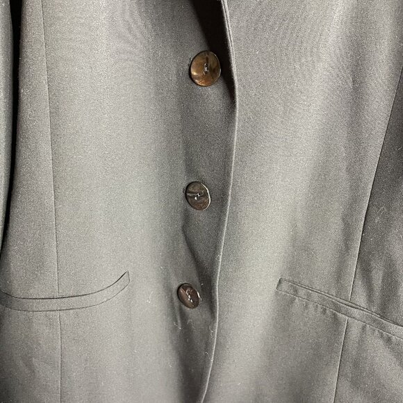 Chico’s 2 Black Suit Jacket Blazer Lined Polyester 3 Button Women's M / 8 - Picture 4 of 7